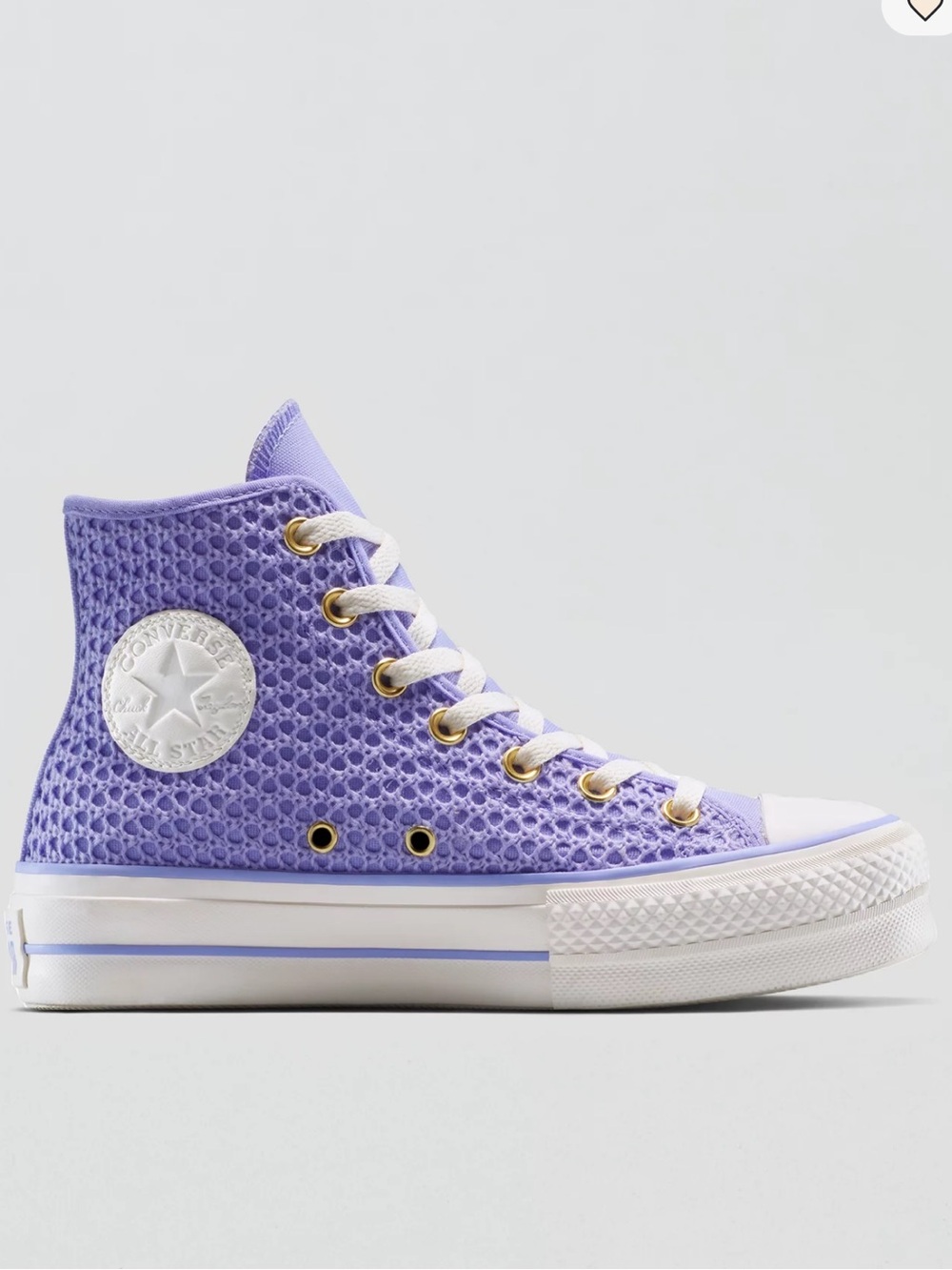 NWOB Converse Chuck Taylor All Star Knit Lift Platform Sneaker Lilac